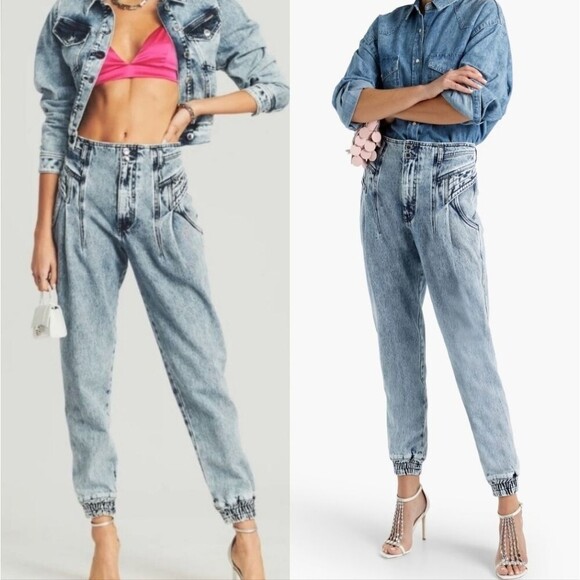 NWT Retrofete Miriam Acid Wash Jogger Pant Jeans Size 29 - Picture 1 of 8